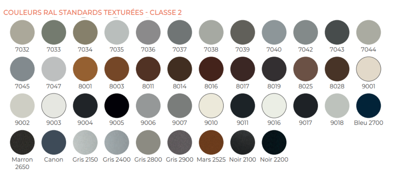 Icare-venus-nuancier-couleurs-ral-standard-texturées-classe2-bis