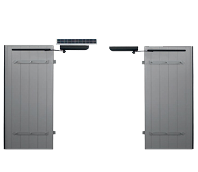Volet battant aluminium Symeth solaire avec bâti gris Sothoferm